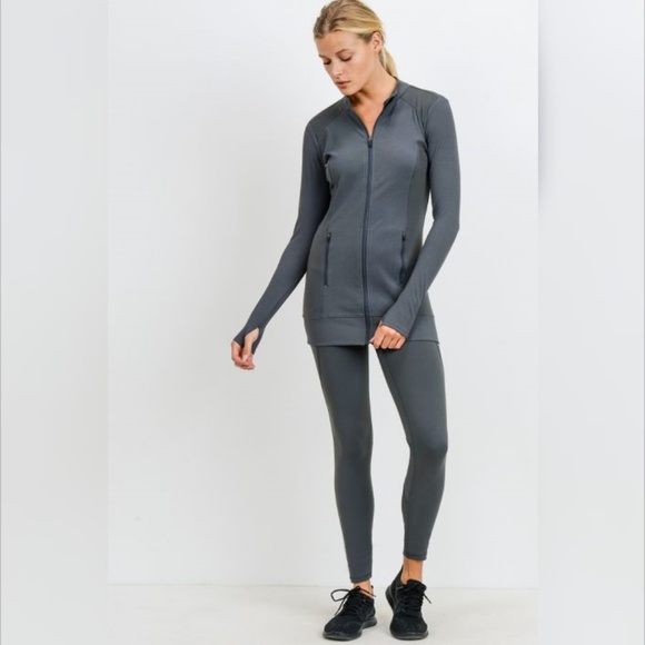 Ribbed & Smooth Combo Highwaist Leggings - Picture 6 of 7